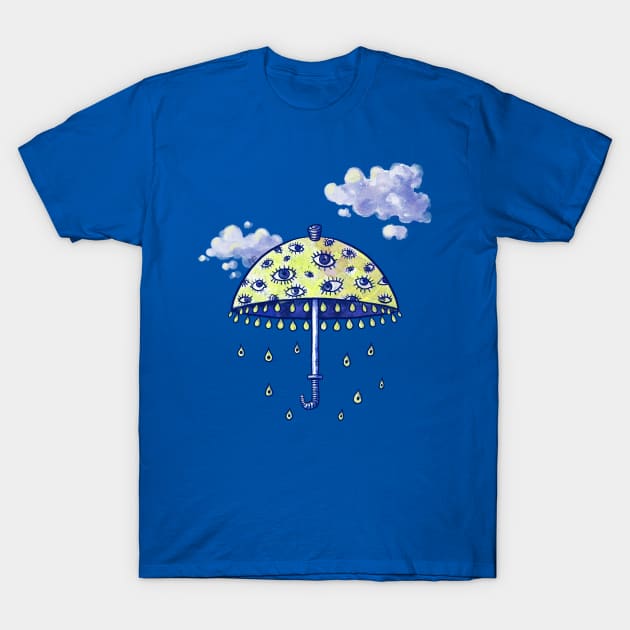 Crying Umbrella T-Shirt by Hoda Hefzy 